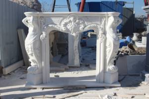 Revestimiento de <span class=keywords><strong>Chimenea</strong></span> de Mármol Natural Francés, Diseño Moderno, Hecho a Mano, Tamaño Personalizable, para Venta en Villas - Product Image 4