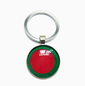 Porte-clés en métal avec dôme en verre transparent, drapeau du Cameroun, souvenir <span class=keywords><strong>de</strong></span> <span class=keywords><strong>voyage</strong></span> en plein air, breloque décorative à suspendre au sac - Product Image 3