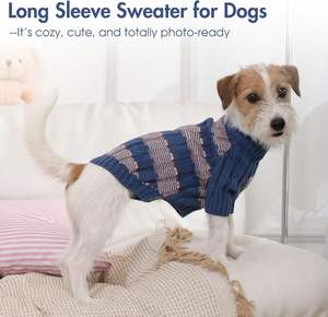 Proveedor personalizado Qiqu, nuevo diseñador, suéter <span class=keywords><strong>para</strong></span> perros, Jersey de invierno de punto cálido, manga larga <span class=keywords><strong>para</strong></span> Pomeranian Mini Dachshund <span class=keywords><strong>Toy</strong></span> Poodle - Product Image 6