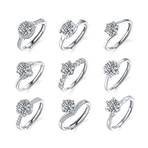 남자와 여자의 Moissanite 반지 925 스털링 실버 하트 크로스 럭셔리 고급 보석 결혼 약혼 최소 주문 1pc - Product Image 3