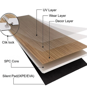 Vente en gros usine – Plancher SPC étanche 4mm 5mm, dalles de revêtement de sol SPC à clipser, revêtement de sol <span class=keywords><strong>vinyle</strong></span> avec IXPE pour décoration intérieure - Product Image 6