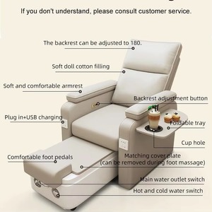 Chaise de spa pour les pieds pas chère, chaise de manucure et pédicure moderne et luxueuse, multifonctionnelle, pour salon de beauté - Product Image 3