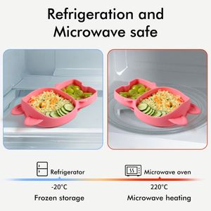 Ensemble de vaisselle pour bébé en silicone de qualité alimentaire sans BPA, assiette à ventouse, bol, bavoir, tasse pour tout-petits - Product Image 6