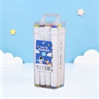 Ensemble de marqueurs double pointe dans un seau transparent, marqueurs artistiques à double tête pour enfants, étudiants, dessin, croquis et fournitures scolaires