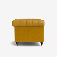 Moderner Vintage Chesterfield Leder-Akzentsessel Einzelner Loungesessel mit Rollarmlehnen Freizeitstuhl mit Rollen für Wohnzimmer und Hotel