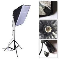Softbox Professionnel Studio Photographique Vidéo Photo Facile Plié 50*70CM Boîte Souple Avec 2M Lumière Stand Trépied LED Champignon Ampoule