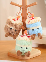 Porte-clés en peluche amusant en forme de gâteau, jouet en peluche mignon en forme de succulente, mini-plante succulente en peluche amusante pour porte-clés