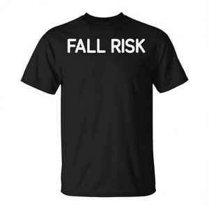 T-shirt Sarcastique « Fall Risk » – Vêtement Promotionnel Unisexe Adulte Noir - Product Image 2