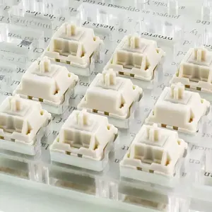 Interruptores de helado blanco leche MMD V4, 5 pines, 45g, Interruptores lineales POM supersuaves completos, interruptor de teclado mecánico