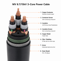 8,7KV 10KV 15kV 20KV XLPE/SWA/PVC Mittelspannungs-Stromkabel YJV32 Kupferkabel IEC 60502-2 95mm 120mm 150mm 185mm 240mm 300mm