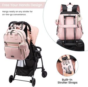 Free Sample Large Capacity <b>Vegan</b> PU <b>Leather</b> Baby Diaper Bag <b>Backpack</b> Multi-function Maternity Nappy Travel Bags for Mummy Mother - Product Image 3