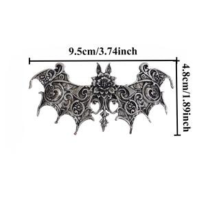 Pinza de Pelo Vikinga Retro con Diseño Floral de Murciélago para Mujer, Estilo Gótico Noruego, Accesorios para Fiestas, Pinza de Pelo con Murciélago y Flor - Product Image 6