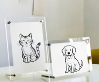 Cadres photo en acrylique transparent en gros, supports de signalisation de bureau de taille personnalisable, pour la décoration intérieure