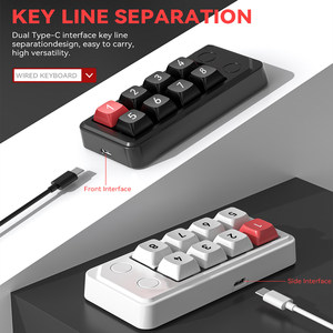 คีย์บอร์ดสำหรับเล่นเกมกลไกแบบมีสายคีย์บอร์ดขนาดมินิ8คีย์แป้นพิมพ์ตัวเลขสี RGB 4สีปรับแต่งโปรแกรมได้ K806 - Product Image 2
