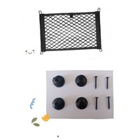Filet de rangement en maille PP noir Tenghui pour coffre de voiture et dossier de siège de SUV avec support adhésif, modèle C35