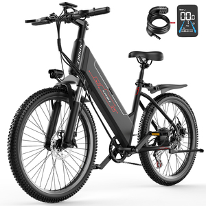 Bicicleta Eléctrica Urbana de 750W 48V 10.4Ah con 7 Velocidades, Electrónica Inteligente para Uso Diario en la Ciudad, Unisex para Adultos, F26 Delantera y Trasera D - Product Image 1