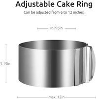 Moule à gâteau réglable en diamètre de 6 à 12 pouces, en acier inoxydable, cercle à mousse, moule à pâtisserie
