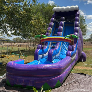 Toboggan aquatique gonflable commercial Purple Wave pour adultes avec piscine intégrée - Product Image 3