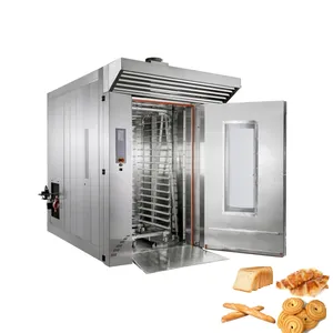 Professional boulangerie de pain baking cakes croissant bread gas automatic 32 pans rotary oven 32 tray