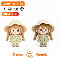 Poupée en peluche mignonne de style pastoral pour fille, personnalisable OEM, vente en gros, cadeau promotionnel, fourniture en vrac, cadeau de fête pour enfants, certifiée CE, pour tous les âges
