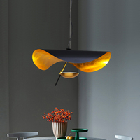 Lustre ovale décoratif à LED Suspension de plafond en aluminium-fer pour cuisines, bureaux et magasins