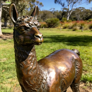 Estatua <span class=keywords><strong>de</strong></span> Alpaca <span class=keywords><strong>de</strong></span> Bronce <span class=keywords><strong>de</strong></span> Tamaño Real para Jardín, Escultura <span class=keywords><strong>de</strong></span> Llama Grande para Patio, Decoración <span class=keywords><strong>de</strong></span> Jardín Hecha a Mano en Bronce Fundido - Product Image 2