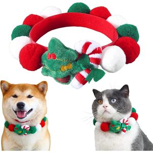 Collier de Noël pour chien et chat en polaire brodé, 18 pouces, accessoire décoratif pour animaux de compagnie pour se déguiser en période des fêtes - Product Image 1
