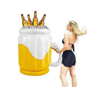 Grand glacière gonflable pliable de 10 pieds cubes en PVC pour mugs à bière, fêtes au bord de la piscine, barbecues d'été et décorations - Product Image 1