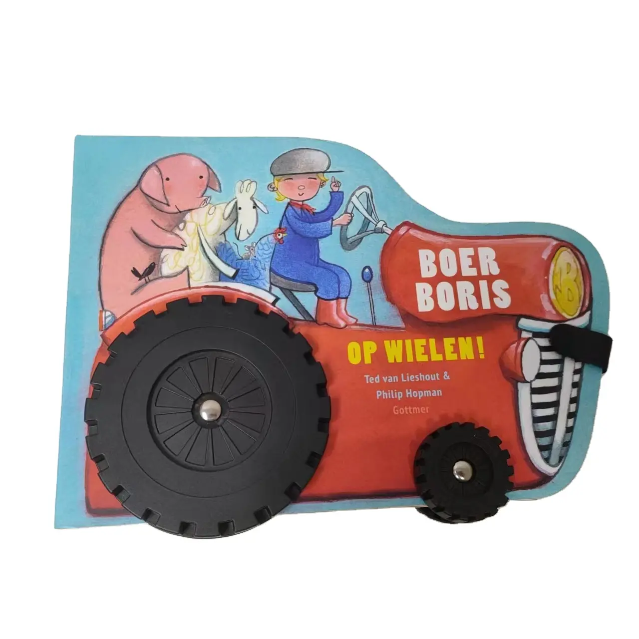 Libro de tablero para niños de autobús con 2 ruedas