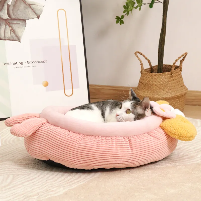 제조업체 도매 겨울 새로운 디자인 귀여운 랍스터 모양 고양이 개 침대