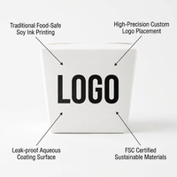 Caja de Papel Kraft Ecológica para Alimentos, Personalizable, Desechable, para Llevar, para Fideos y Pasta, Compostable, para Restaurantes, con Relieve