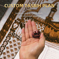 Bague Zikr numérique, anneaux électroniques, chapelet électronique avec boussole de mosquée et réveil, compteur de Tasbeeh pour Ramadan et Omra, boîte, bague Tasbeeh