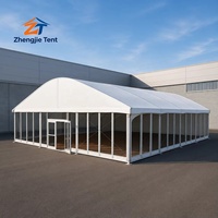 Tente Arcum en Verre Transparent avec Structure en Aluminium Robuste, Parois Panoramiques en PVC pour Expositions Extérieures, Salons Commerciaux, Mariages, Fêtes et Événements