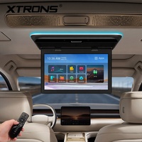 Moniteur de toit de voiture Android XTRONS 15,6 pouces rabattable avec écran IPS, son supérieur, entrée AV double HD, lecture vidéo 4K