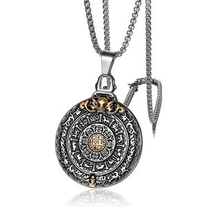 316l Inoxydable Bijoux <span class=keywords><strong>Horoscope</strong></span> Chinois Médaillon Pièce Pendentif Mode Zodiaque Pendentif Hommes Pendentifs En Acier Inoxydable - Product Image 1