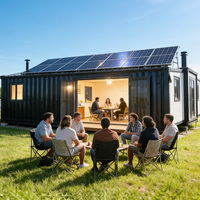 Maison conteneur pliable de 20 pieds avec kit solaire, boutique mobile, salle de classe portable, chambre extensible, bâtiment modulaire à assemblage rapide