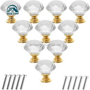 Win Top Crystal Glass <strong>Cabinet</strong> <strong>Knobs</strong> 30mm <strong>Diamond</strong> Shape Drawer Kitchen <strong>Cabinets</strong> Cupboard Wardrobe Pulls Dresser Handles - Product Image 5