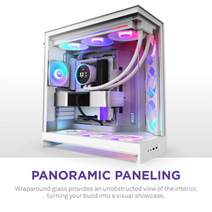 Gabinete de <span class=keywords><strong>PC</strong></span> para Juegos <span class=keywords><strong>NZXT</strong></span> H9 Flow RGB+ Negro Blanco, Torre Media ATX, Vista de Cristal, con 7 Ventiladores Preinstalados para <span class=keywords><strong>PC</strong></span> de Escritorio para Juegos, DIY - Product Image 5