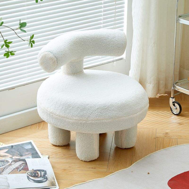 Tabouret C Lamb [Petite Taille, Détachable et Lavable] Blanc Crème