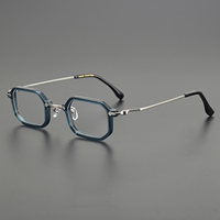 Monture de lunettes optiques rectangulaires à monture complète en acétate de haute qualité, faite à la main, avec imprimé géométrique octogonal, élégante, exquise, confortable, unisexe