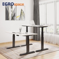 Bureau assis-debout électrique réglable EGROspace double face à double moteur ergonomique pour poste de travail