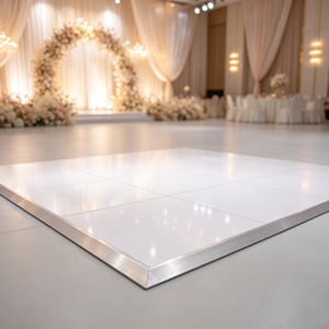 Piste de danse portable blanche facile à assembler avec structure en aluminium et plancher en contreplaqué pour décoration de mariage et événements - Product Image 1
