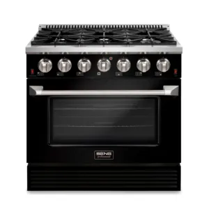 36inch black stainless steel 6 burner gas range/gas stove with bakery oven