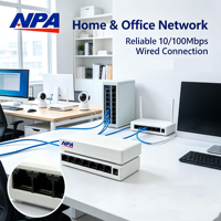 Switch Ethernet RJ45 de 5 Puertos 10/100Mbps Sin Administración, QoS, Plug & Play, Switch de Red de Escritorio para Hogar y Oficina, AP-5005S