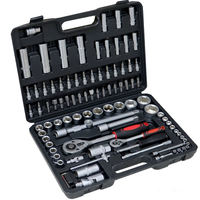 Jeu de douilles multifonctions 94 pièces, 1/4 ", 3/8 ", 1/2 ", acier CR-V, clé à cliquet, kit d'outils combinés, réparation automobile