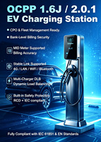 Stasiun Pengisian Daya Kendaraan Listrik Austria OVE-R37 EV Wallbox 22kW 3 Fasa DLB OCPP 1.6J Cangkang Besi