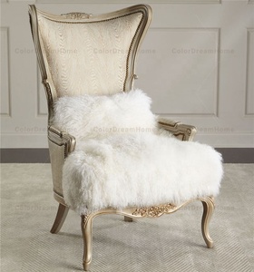 Phong Cách Cổ Điển Biệt Thự Ghế Sofa Đơn Chạm Khắc Phòng Khách Bằng Gỗ Ghế Cánh Tay - Product Image 6
