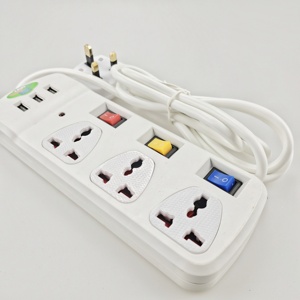 เทคโนโลยีใหม่ 2024 สายไฟต่อราคาโรงงานพร้อมช่องจ่ายไฟ 3 <span class=keywords><strong>4</strong></span> 5 6 และพอร์ตชาร์จ USB 3 พอร์ต รางปลั๊กไฟ, - Product Image 3