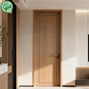 Puertas Interiores Precolgadas de Madera al por Mayor de Fábrica de Foshan, Puertas Interiores Precolgadas con Imprimación, Puerta Moldeada de MDF Blanca - Product Image 2