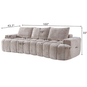 Sofá Modular Envasado al Vacío, Sofá de Dos Plazas, Sofá de Burbujas de Lana, Sofá Moderno Ecológico, Sofá Seccional Cuadrado - Product Image 6